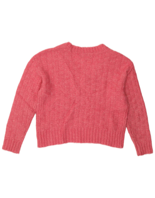 MARKS & SPENCER Damski sweter oversize z dekoltem w kształcie litery V, UK 10, mały, różowy