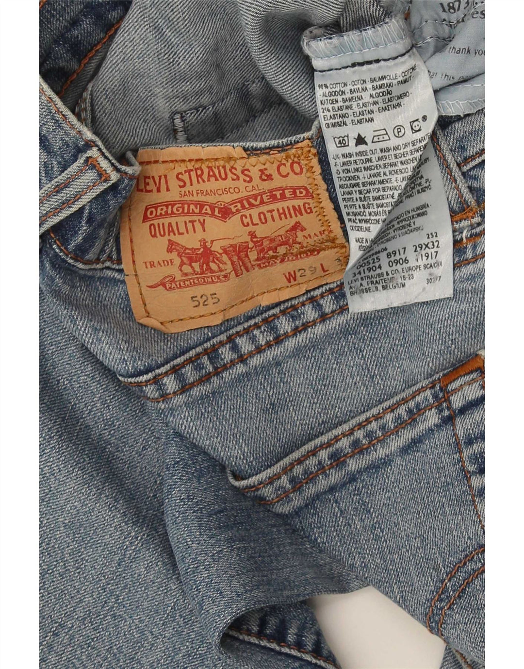 Męskie dżinsy Levi's 525 Bootcut W29 L33 Niebieska bawełna