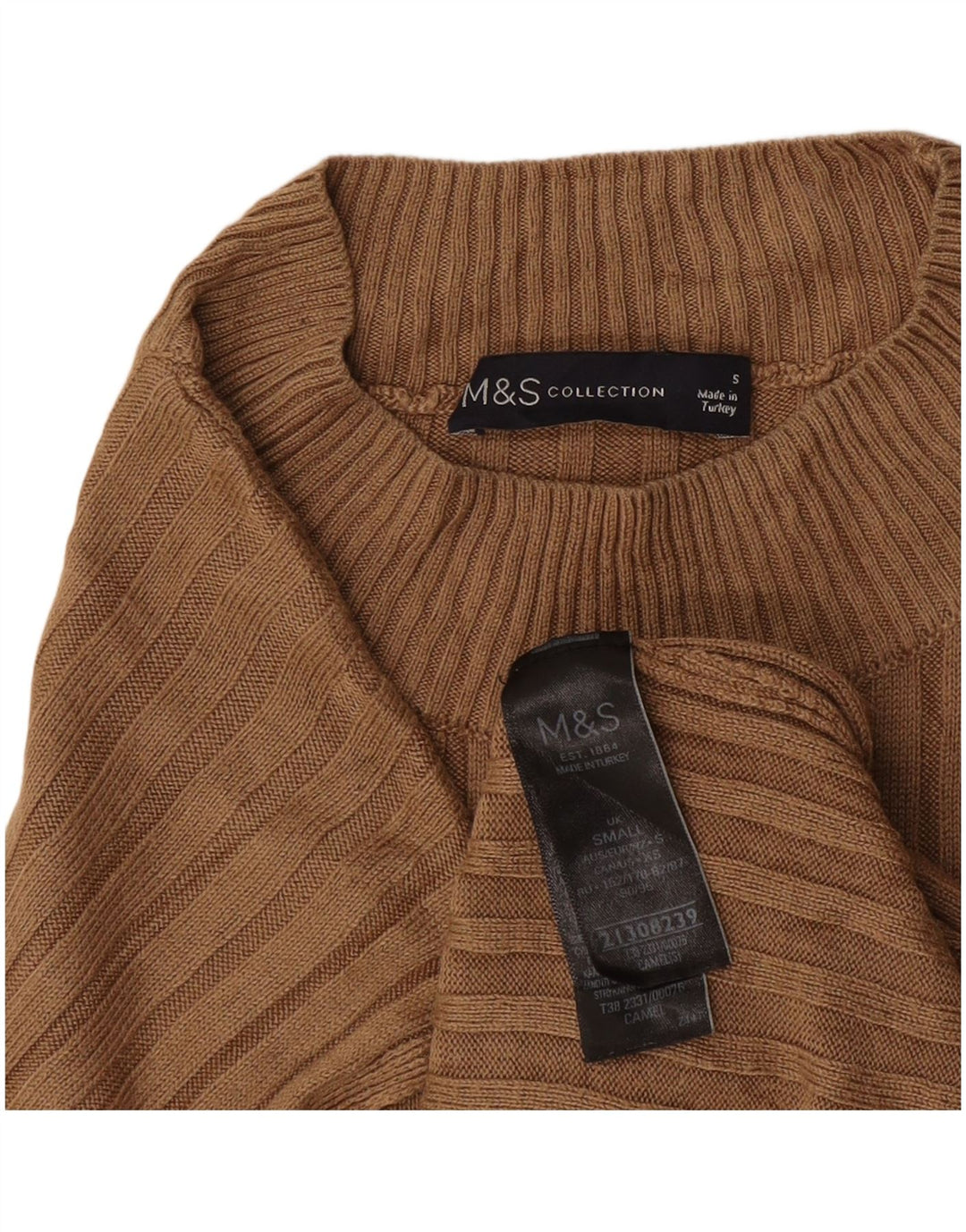 Marks & Spencer Damski podkoszulek oversize z kamizelką UK 10 Small Brown Wiskoza