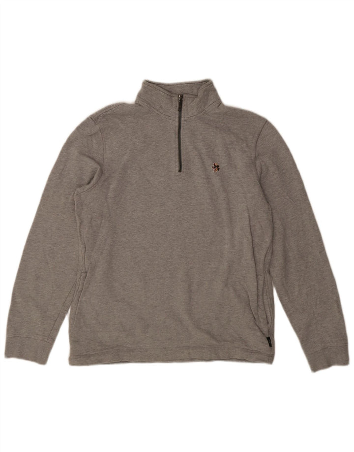 Damski sweter Ted Baker z zamkiem błyskawicznym, rozmiar 3, średni szary, bawełniany