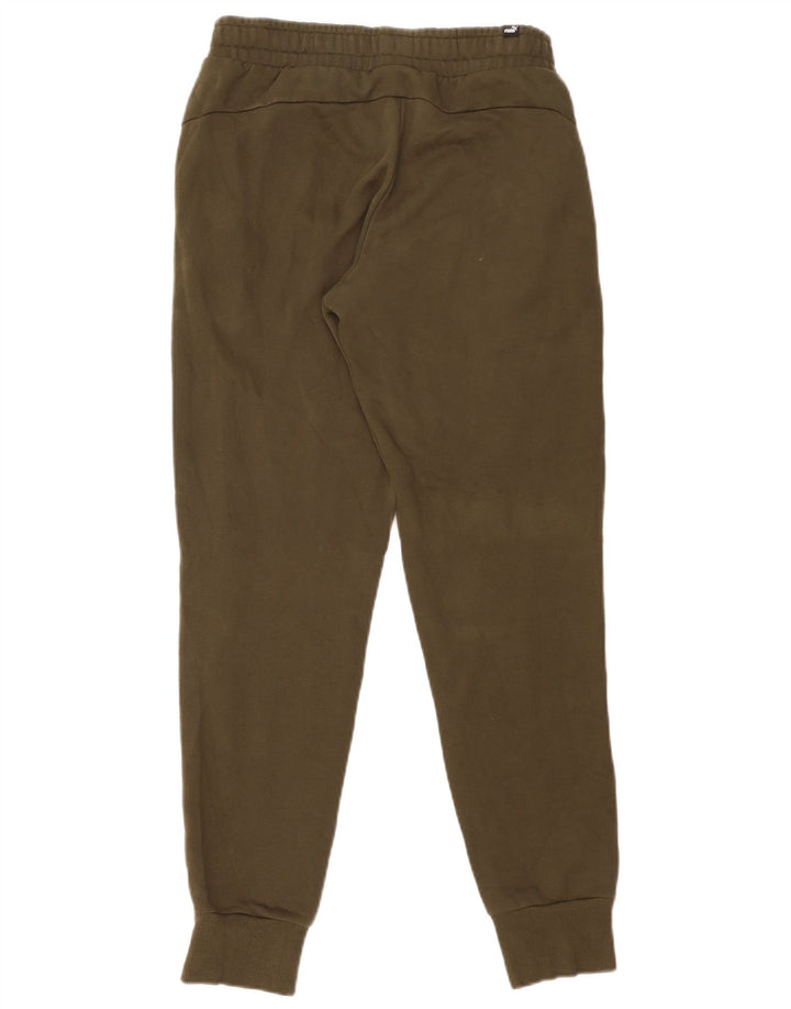 Męskie spodnie dresowe Puma, joggery, małe, bawełniane w kolorze khaki