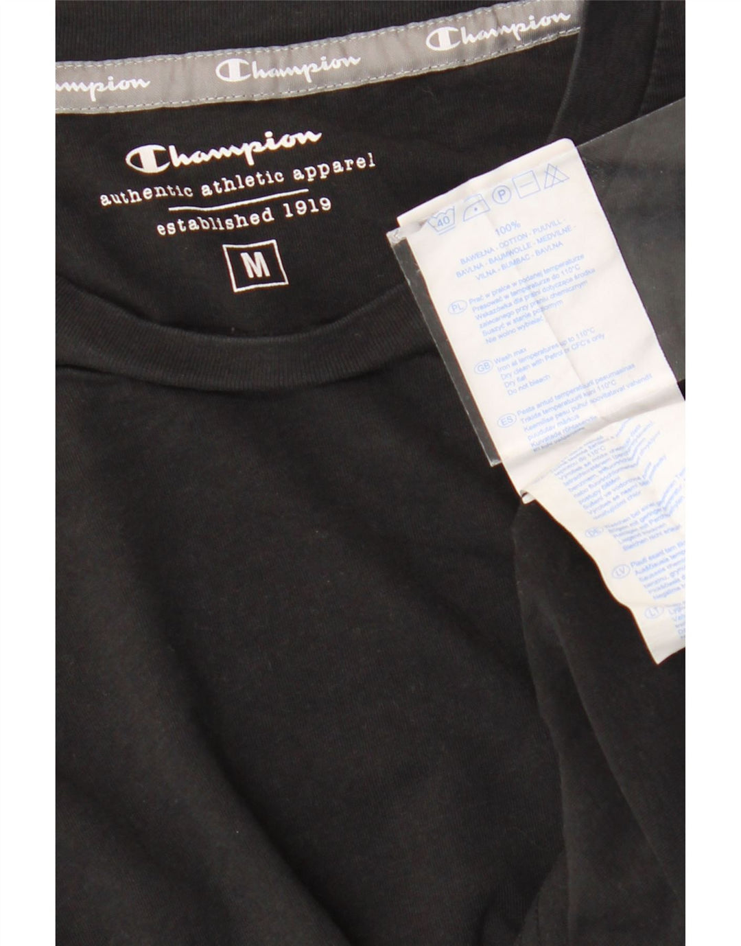 Koszulka męska Champion, średnia czarna, bawełniana