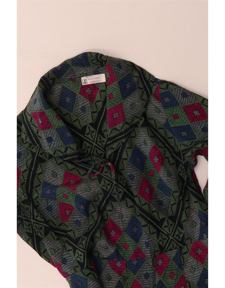 Sukienka damska w stylu vintage, UK 12, średnia, wielokolorowa, geometryczna