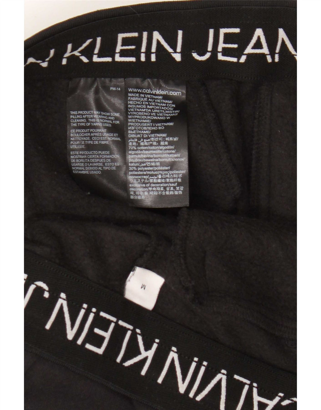 Męskie spodnie dresowe Calvin Klein Jeans, średniej wielkości, czarne, bawełniane