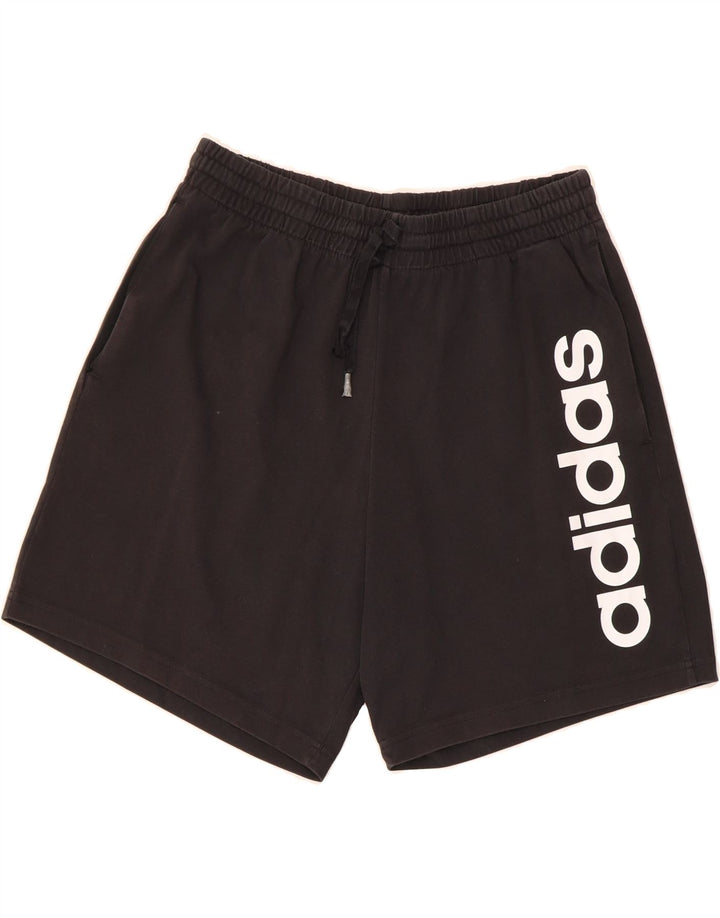 ADIDAS Mens Graphic Sport Shorts Medium Black Cotton Vintage Adidas and Second-Hand Adidas from Messina Hembry 