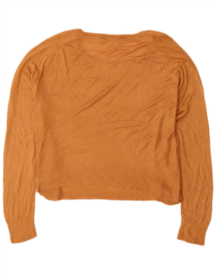 Damski sweter oversize z dekoltem w łódkę Zara UK 14, średni żółty