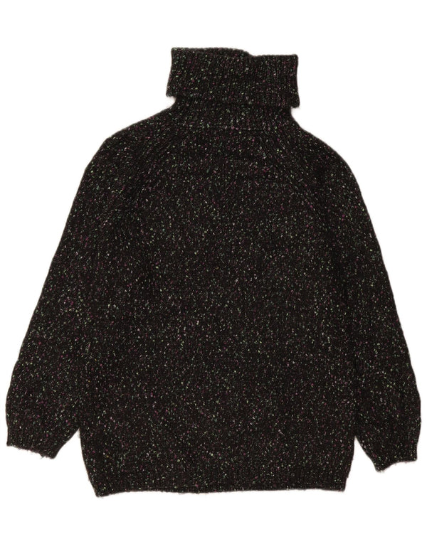 Marks & Spencer Damski sweter z golfem UK 10, mały, czarny, nakrapiany