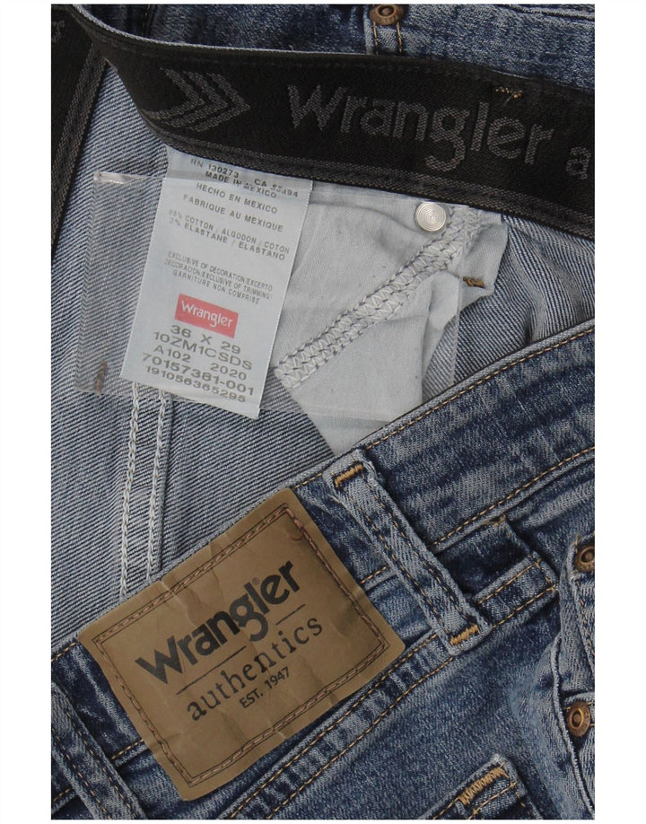 Męskie proste dżinsy WRANGLER W36 L29 Niebieskie, bawełniane
