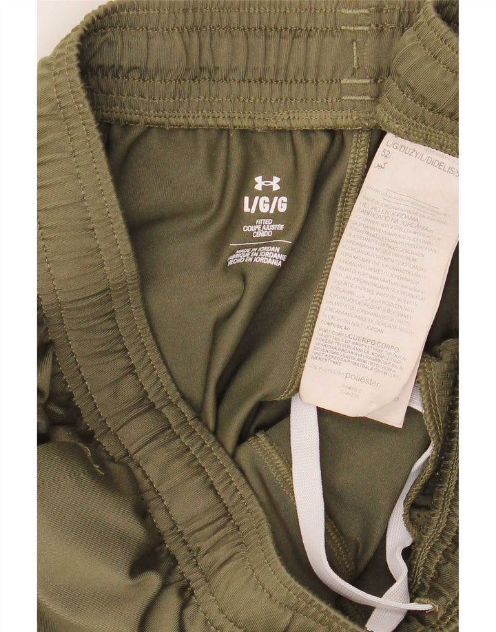 Męskie spodnie dresowe Under Armour, duże, z poliestru w kolorze khaki