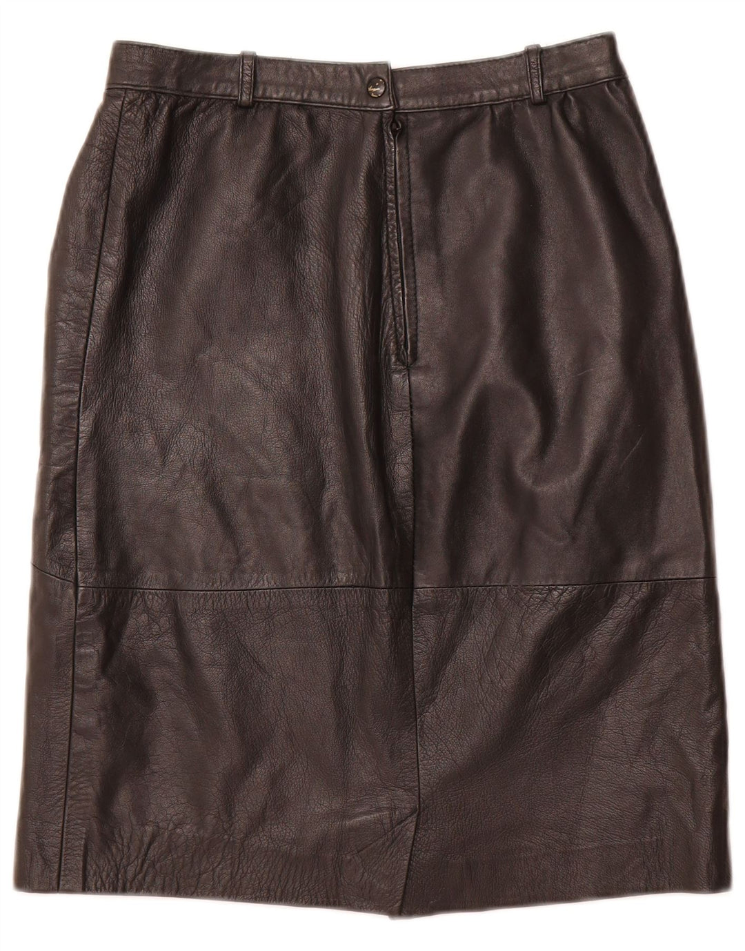 VINTAGE Damska skórzana spódnica z wysokim stanem IT 48 XL W28 Czarna skóra