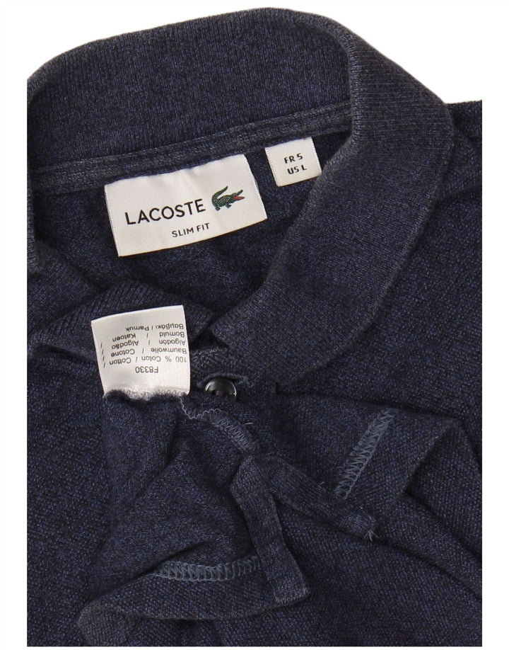 Męska koszulka polo LACOSTE Slim Fit, rozmiar 5, duża, granatowa, bawełniana