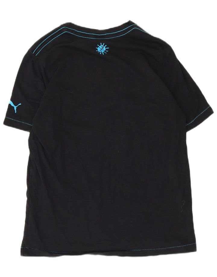 Męski T-shirt z grafiką Puma, mały, czarny, bawełniany