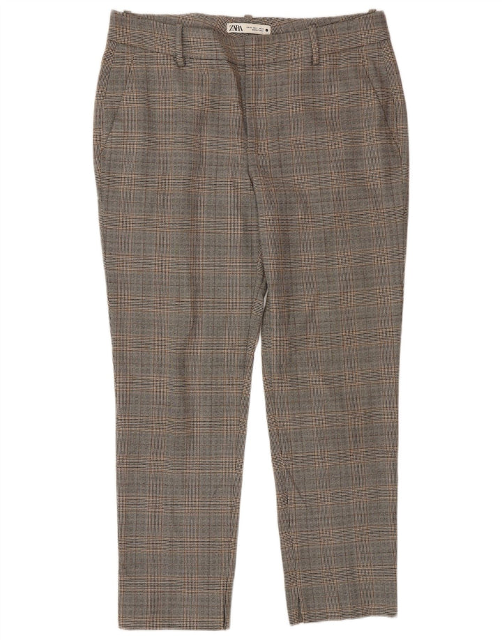 Krótkie spodnie damskie Zara EU 40 Medium W30 L28 Szary poliester w kratę