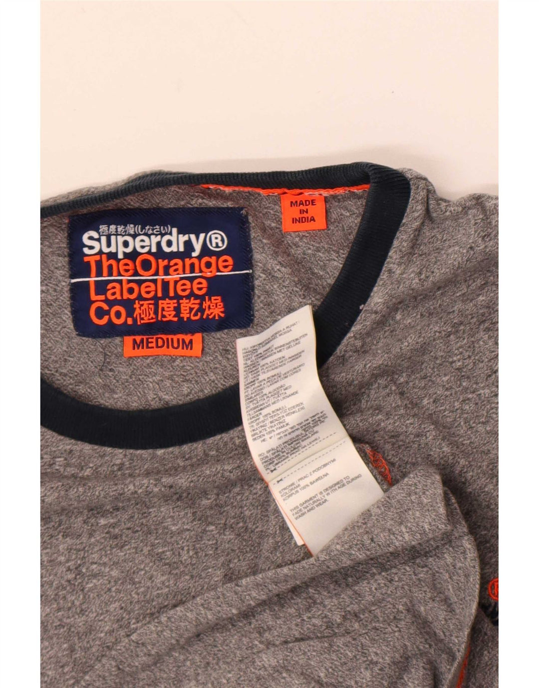 T-shirt męski Superdry Średnio szary, bawełniany nakrapiany