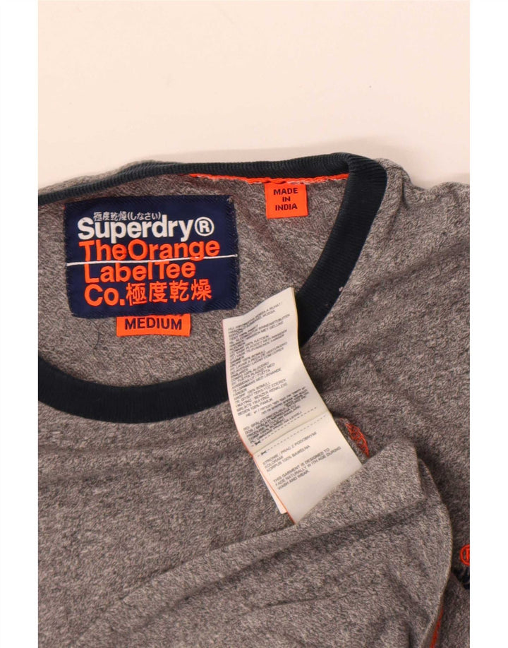 T-shirt męski Superdry Średnio szary, bawełniany nakrapiany