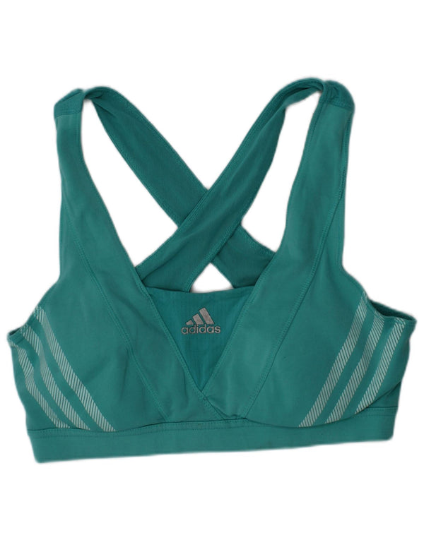 Adidas Damski Biustonosz Climacool Wyściełany Sportowy Top UK 14 Średni Turkusowy Sport