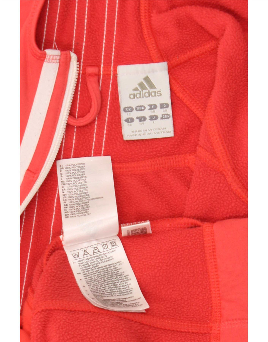Damska bluza z kapturem Adidas Climawarm Zip UK 12, średni czerwony poliester