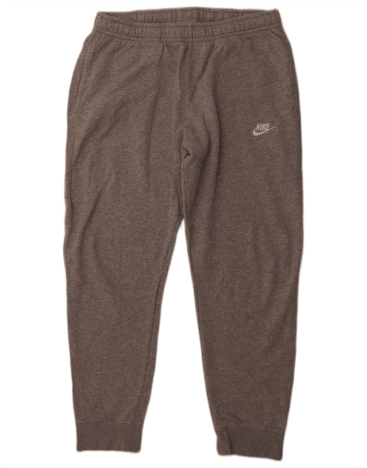 NIKE Mens Tracksuit Trousers Joggers Large Grey Flecked Cotton