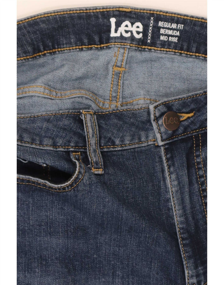 Damskie spodenki dżinsowe Lee Bermuda Mid Rise Regular Fit W32, duże niebieskie