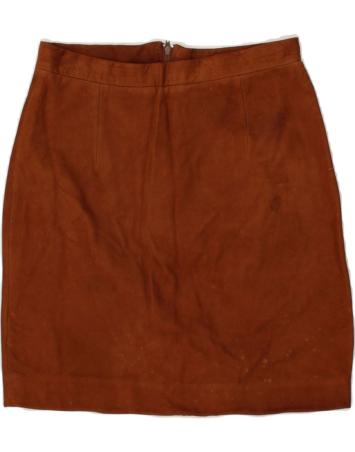 VINTAGE Womens Leather Skirt W26 Small Brown Vintage Vintage and Second-Hand Vintage from Messina Hembry 