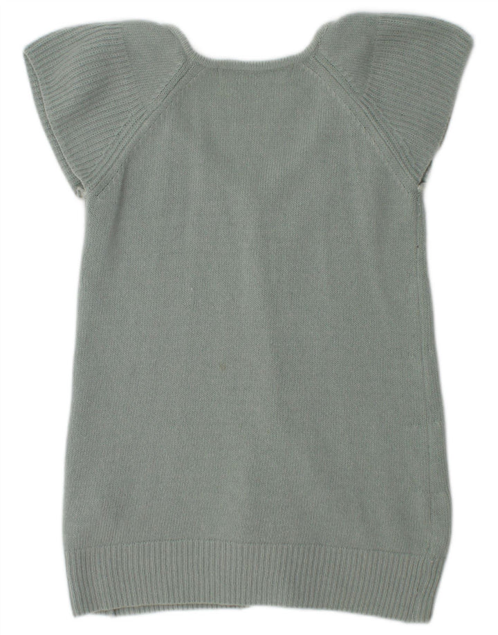 Damski sweter rozpinany z krótkim rękawem Zara UK 12 Średnia zielona wełna