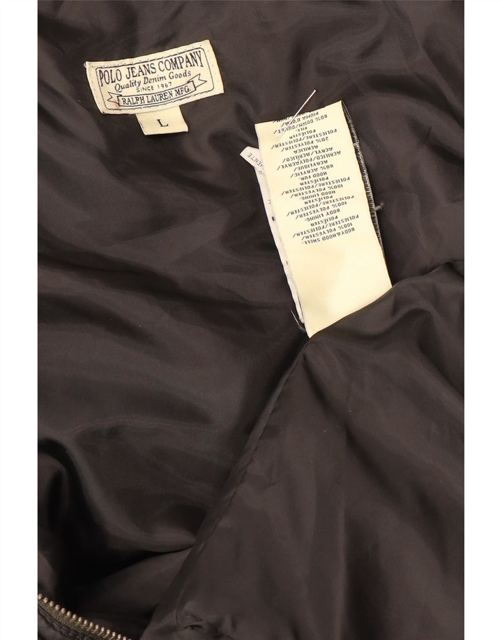 RALPH LAUREN Damska ocieplana kurtka UK 14, duża, czarna, poliester