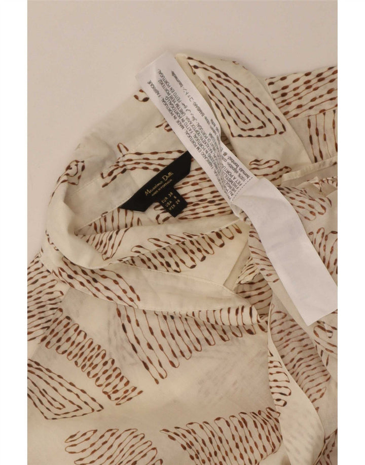 Koszula damska Massimo Dutti w abstrakcyjny wzór EU 38, mała, biała bawełna