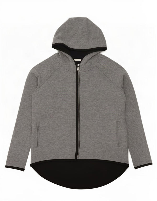 Zara Womens Trafaluc Zip Hoodie Sweater UK 14 Medium Grey Flecked Polyester