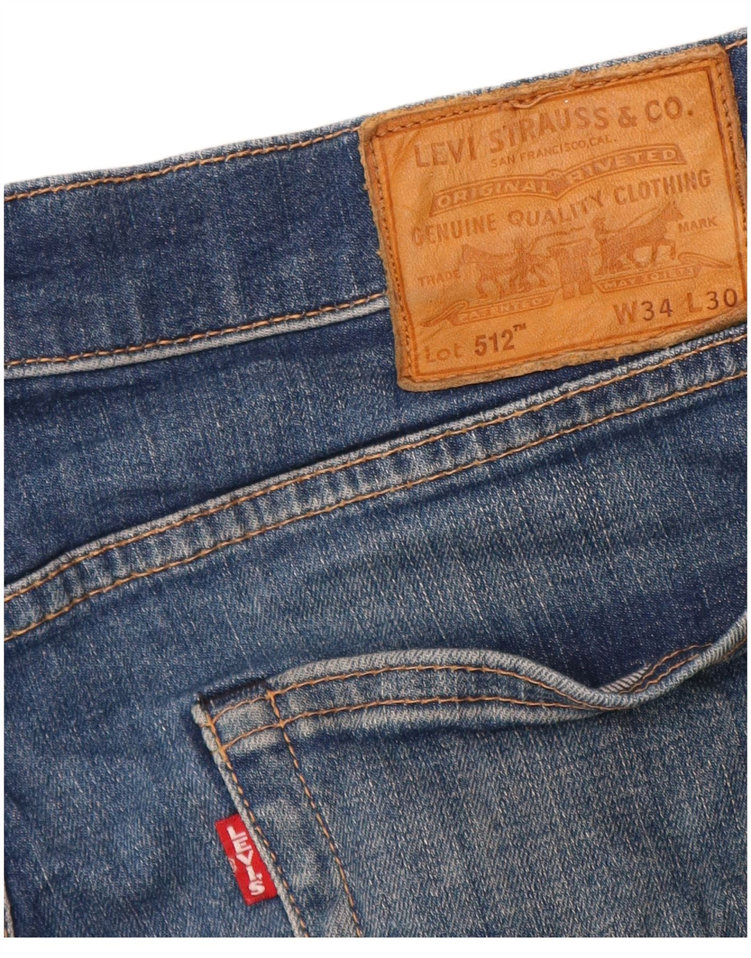 Męskie jeansy LEVI'S 512 Slim, zwężane, W34 L28, niebieska bawełna