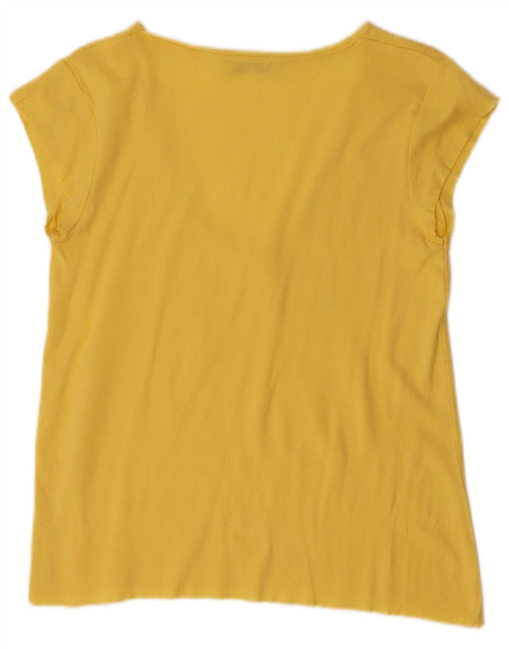 ZARA Womens T-Shirt Top UK 10 Small Yellow