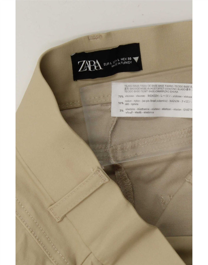 Spodnie damskie Zara Bootcut, duże, W30 L27, beżowa wiskoza