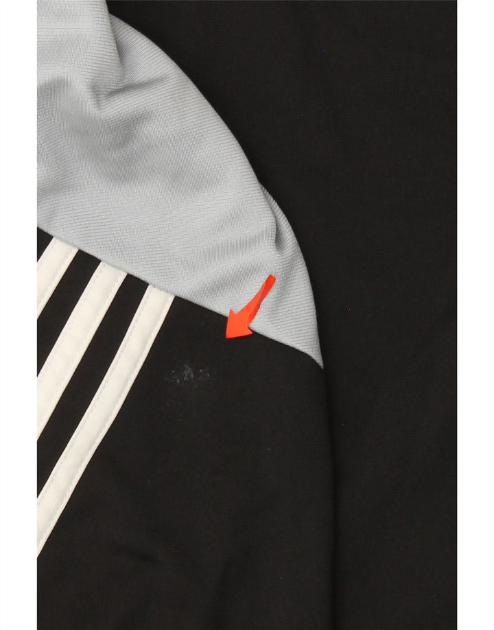 Adidas Męska bluza dresowa, mała, czarna, poliestrowa z blokami kolorów