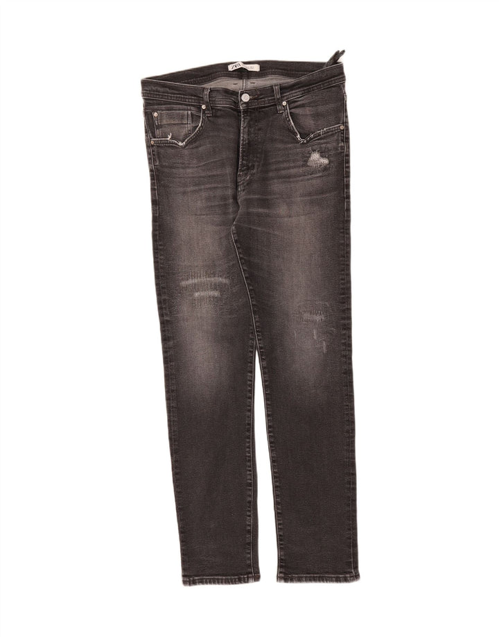 ZARA Mens Distressed Slim Jeans EU 42 Large W32 L32 Grey Cotton Vintage Zara and Second-Hand Zara from Messina Hembry 