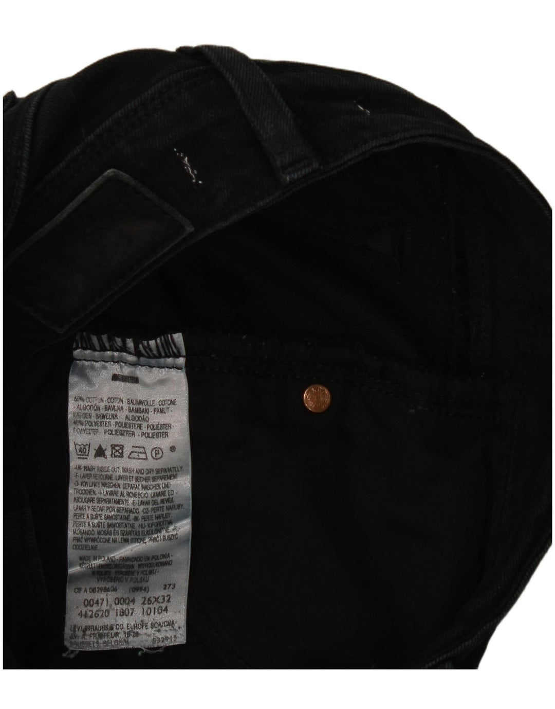 Damskie jeansy Levi's 471 Slim W26 L28 Czarna bawełna