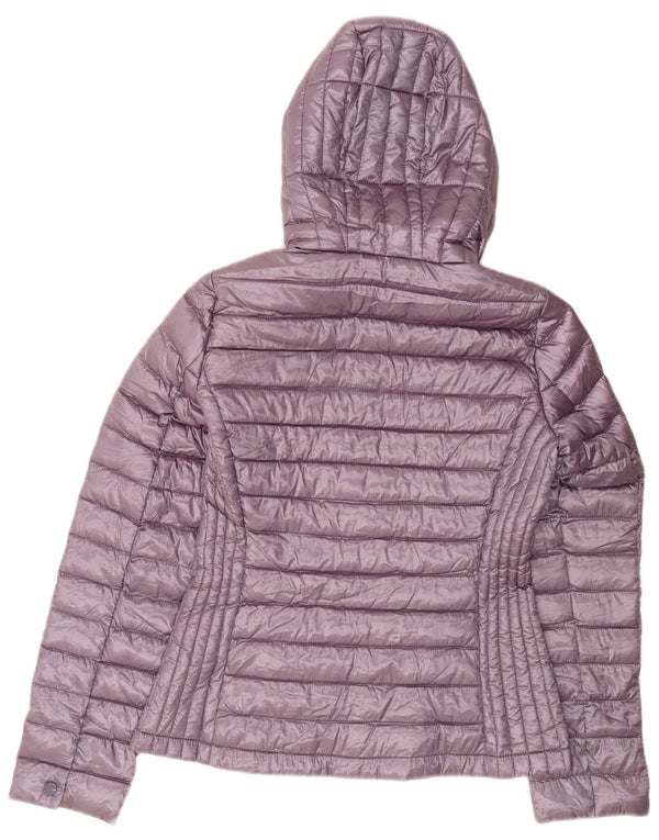 Damska wyściełana kurtka z kapturem Calvin Klein UK 10, mały, fioletowy poliester