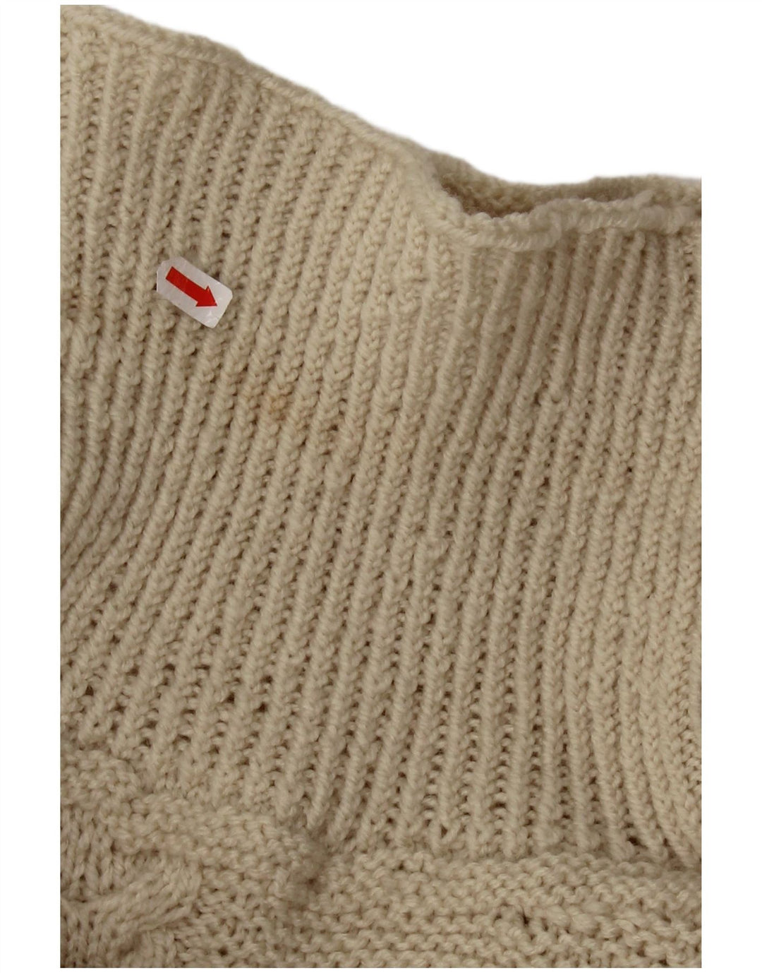 Vintage damski sweter z okrągłym dekoltem UK 20 2XL Off White