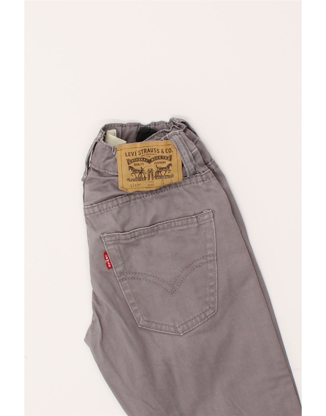 LEVI'S Boys 511 Slim Jeans 7-8 Years W24 L22 Grey Cotton Vintage Levi's and Second-Hand Levi's from Messina Hembry 
