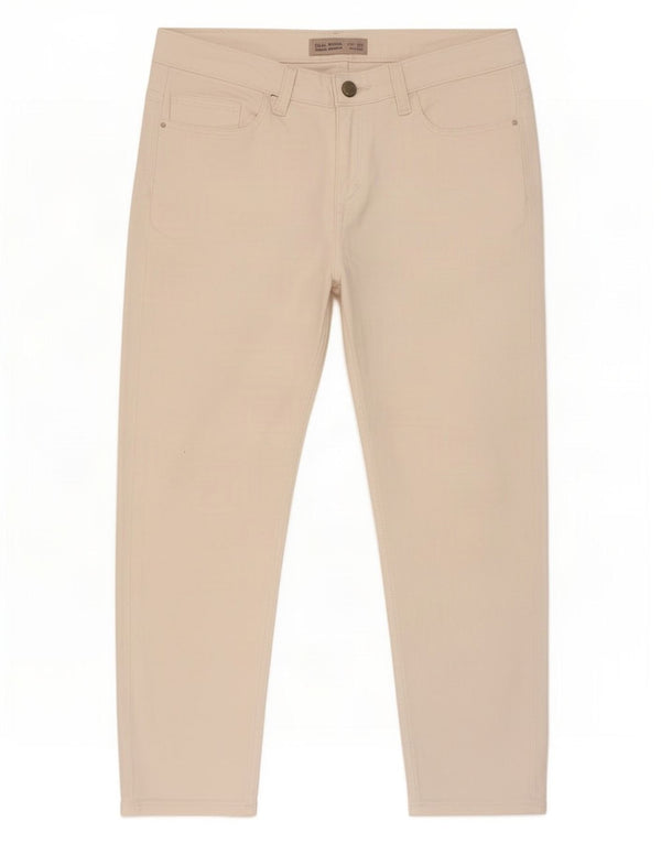 Zara Womens Cropped Jeans EU 42 Large W32 L24 White Cotton