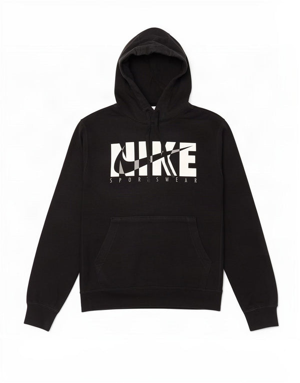 Nike Mens Graphic Hoodie Jumper Small Black Cotton