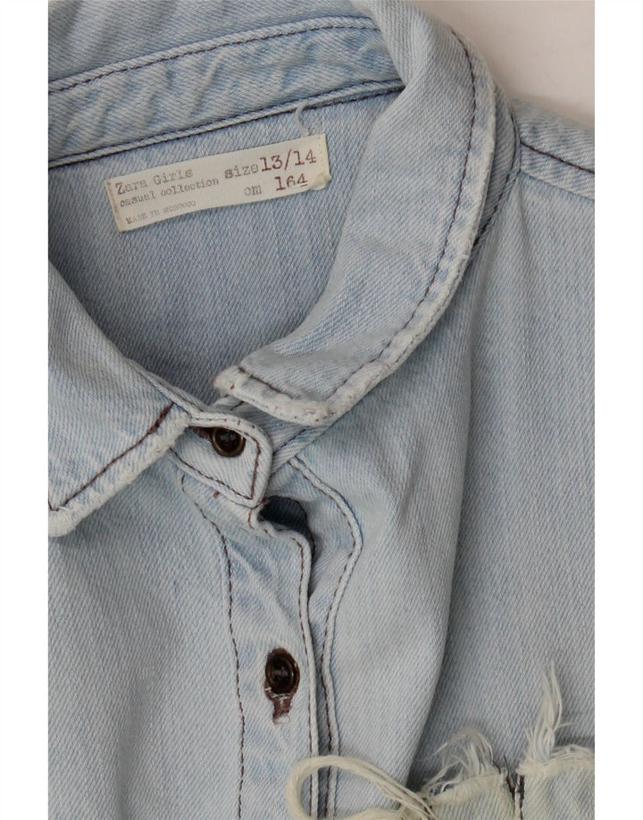 ZARA Girls Denim Dress 13-14 Years Blue Vintage Zara and Second-Hand Zara from Messina Hembry 