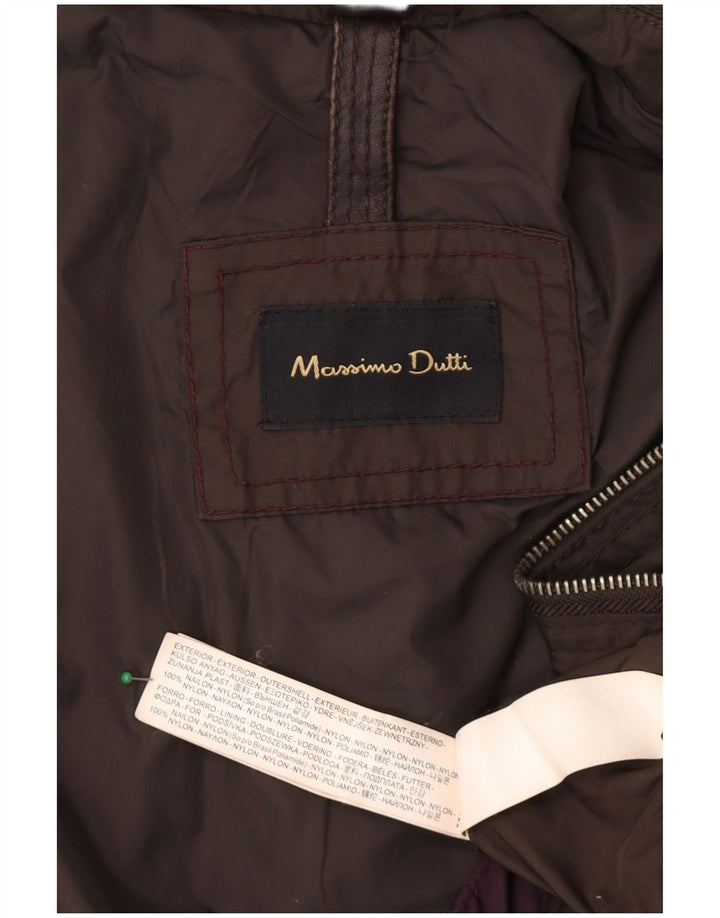 Kurtka męska Massimo Dutti UK 44 2XL, brązowa, nylonowa