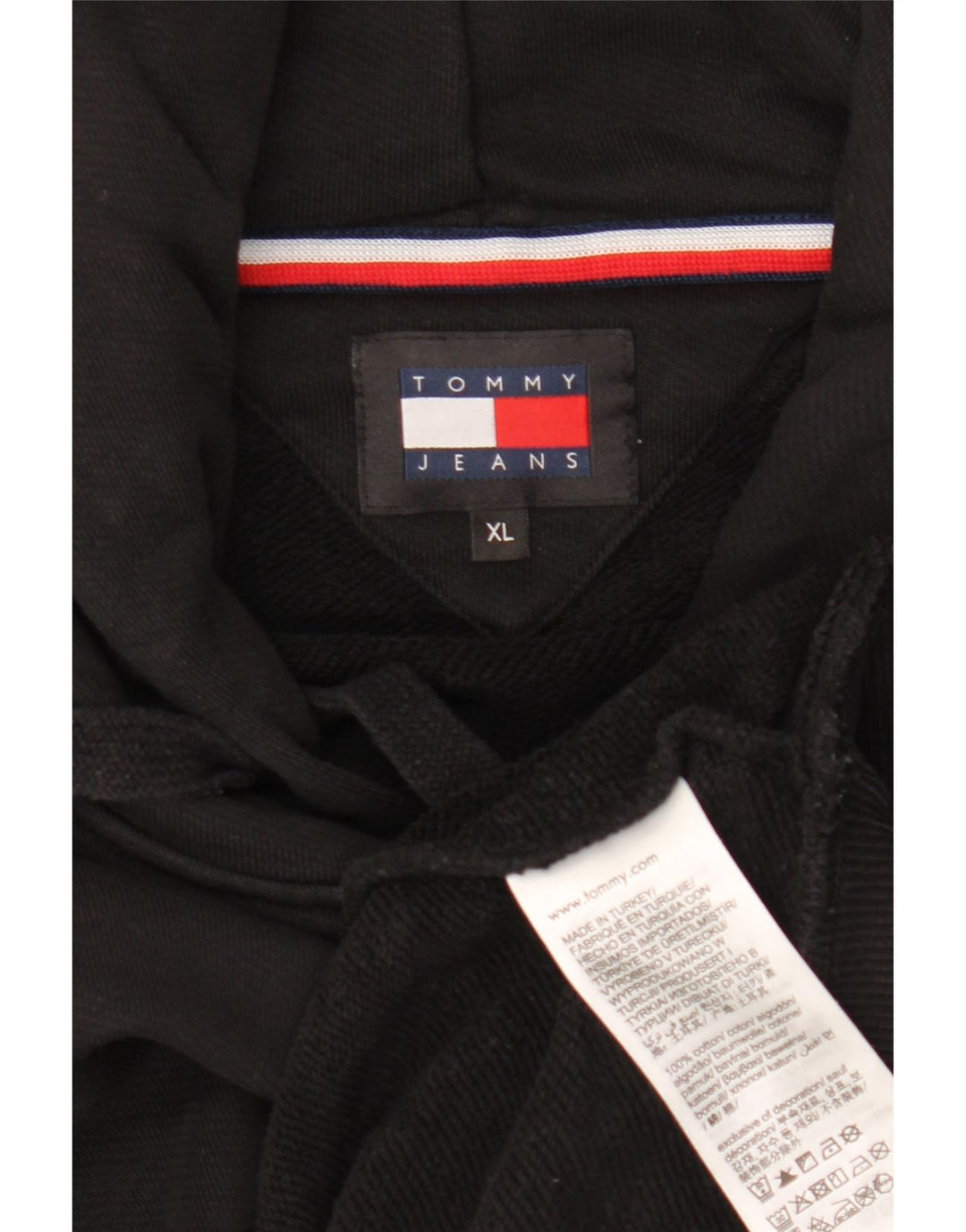 Męski sweter z kapturem XL TOMMY HILFIGER XL, czarny, bawełniany