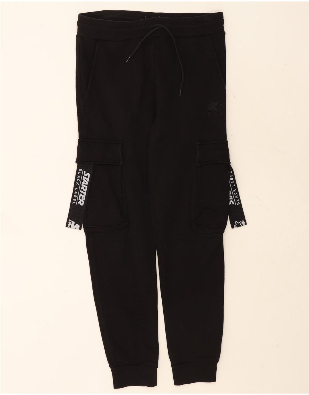 Męskie spodnie dresowe Starter Graphic Cargo Joggers, średnia czarna bawełna