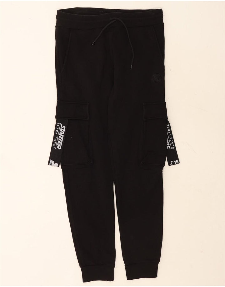 Męskie spodnie dresowe Starter Graphic Cargo Joggers, średnia czarna bawełna