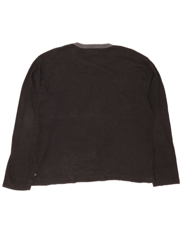 Top męski Calvin Klein Jeans z długim rękawem, 2XL, czarny, bawełniany
