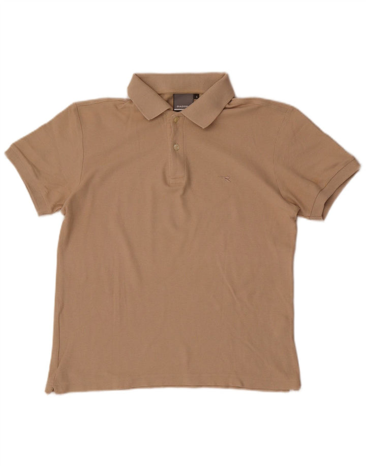 Męska koszulka polo Diadora, mała, beżowa, bawełniana