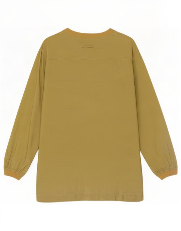 Vintage Womens Long Sleeve Tunic Top UK 16 Large Yellow
