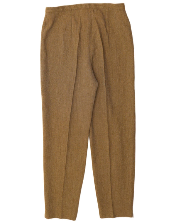 VINTAGE Damskie zwężane spodnie codzienne z wysokim stanem W28 L29 Beżowe prążki