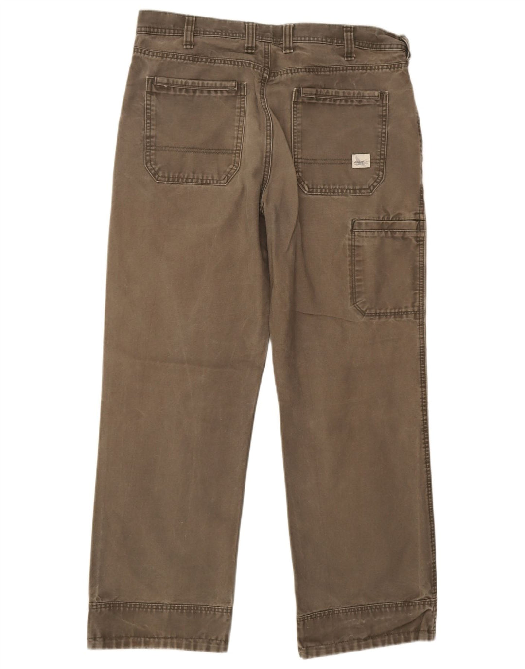 Męskie proste spodnie cargo Eddie Bauer W36 L30 Szara bawełna