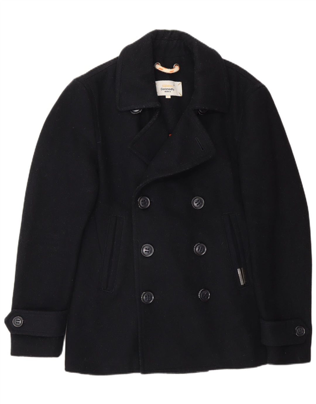 Płaszcz męski Superdry Pea Coat UK 36 Small, granatowy, wełniany